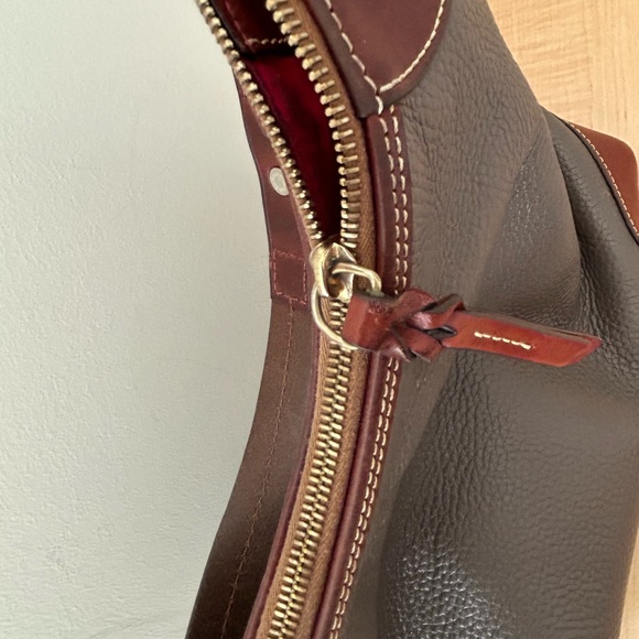 Dooney and Bourke Pebble Leather Hobo Handbag Mushroom Brown - Picture 11 of 16